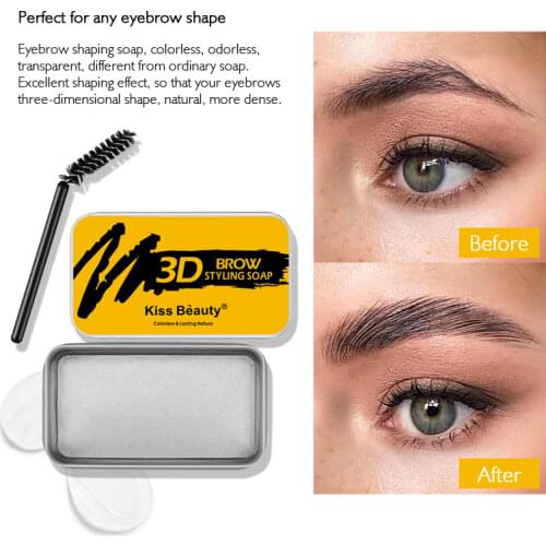 1PC Eyebrow Soap Wax Fluffy Eyebrows Eyebrows Gel Eyebrow Transparent Styling Gel Makeup Soap Brow Soap Wax With Brushes TSLM1