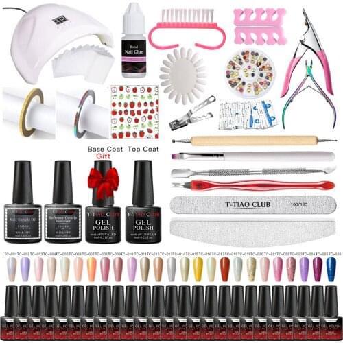 Nail Gel Polish Set UV LED Lamp For Manicure 25pcs Gel Nail Polish Kits Soak Off Gel Varnish For Nail Art Set Dryer Machine Tool
