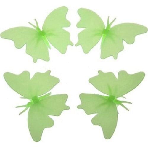 Set of 4 fluorescent phosphorescent butterfly decoration Child Room Stickers nightlight
