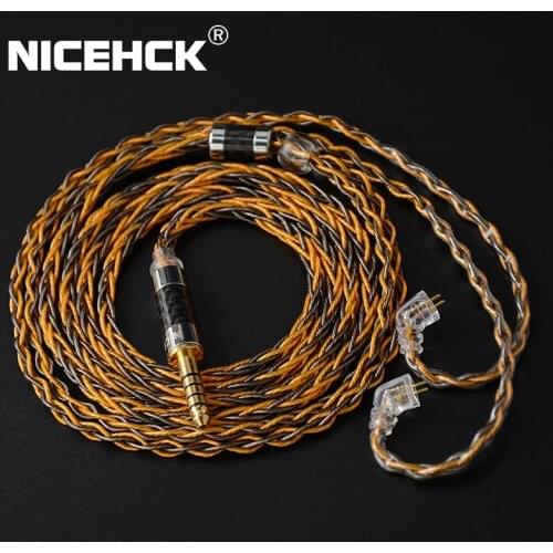 NICEHCK C8-1 8 Core Silver Plated and Copper Mixed Earphone Cable 3.5/2.5/4.4mm MMCX/NX7 Pro/QDC/0.78mm 2Pin For DB3 ST-10s
