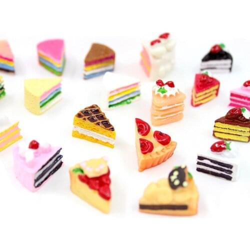 New 10pcs Colorful Fruit Cake Resin Cabochon Embellishments Scrapbooking ornament Accessories Girls Hair Clip Bow Center Decor