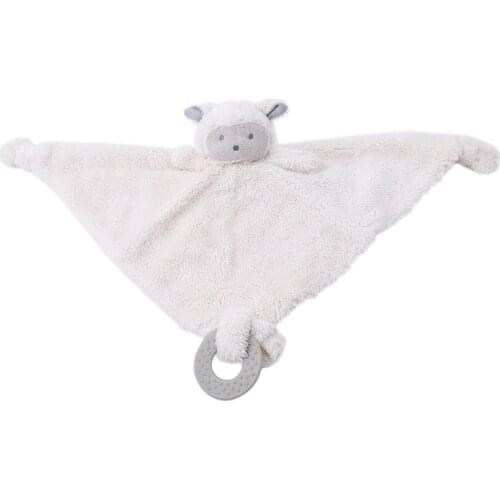 Baby Appease Towel Newborn Blanket Cute Sheep Toys Infant Reassure Towel Educational Sleeping Plush Rattle Toy With Teether