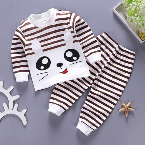 New Autumn Winter Cotton Pajamas Kids Baby Clothes 2-piece Set Childrens Underwear Suit Newborn Baby Boys Girls Clothing Sets
