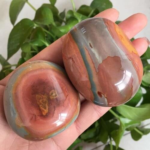 Natural Ocean Stone Polychrome Jasper Round Palm For Healing Gift