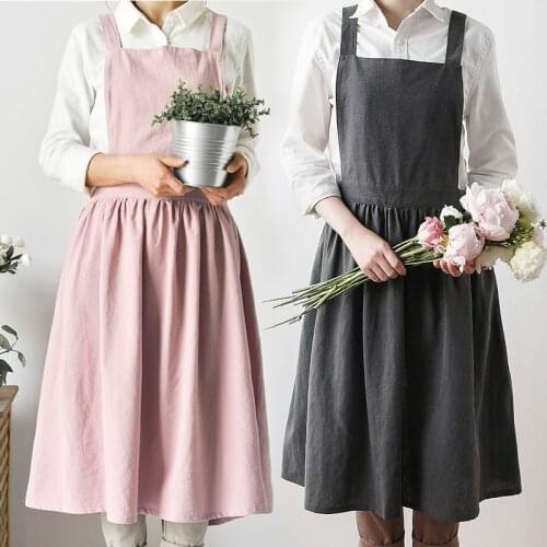 Nordic simple flower shop apron cotton linen gardening coffee shop kitchen apron cooking baking restaurant apron