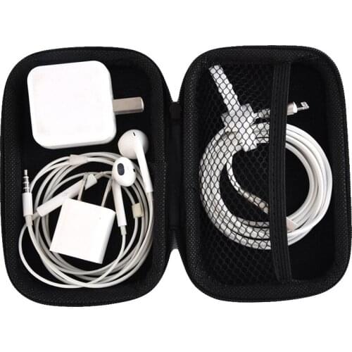 PU Bluetooth Headset Headphone Storage Bag Mini Zipper Case Data Cable Charger Storage Box Portable Travel Organizer Holder Rack