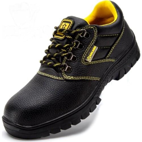 Genuine Leather Steel Toe Work Safety Boots Anti-smashing Anti-slip Steel Puncture Proof Construction Classical Men Work Shoes