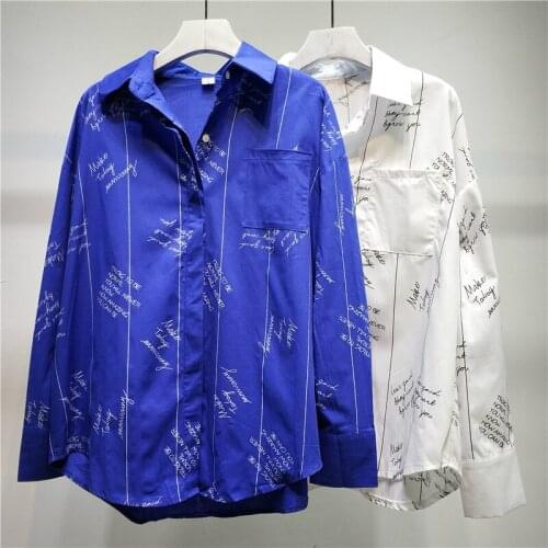 Hand Painted Art Streetwear Harajuku Shirt Men Loose Casual Turn down Collar Button down Shirts Long sleeve Spring Summer Tops