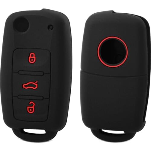 Silicone Car Key Case For VW POLO Bora Beetle Tiguan Passat Golf Jetta Eos For SKODA Fabia Octavia Remote Fob Shell Cover