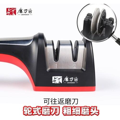 TAIDEA Sharpening Stone Two Stages Diamond Kitchen Knife 2 Slot Electric Diamond Steel Ceramic Home Knife Sharpener