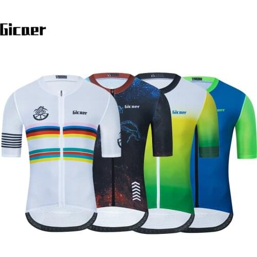 Gicaer Cycling Jersey Men Summer Bicycle Shirts Breathable Quick Dry Bike Clothing Maillot Ciclismo Short Sleeve Biking Tops