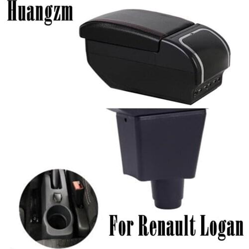 For Renault Logan central Store content Storage box Double layer armrest box with Ashtray Cup holder accessories Russian version