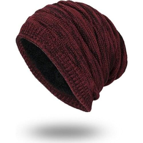 Men Hedging Winter Add Cashmere Warm Head Hat Fashion Solid Color Hat Decoration Accessories