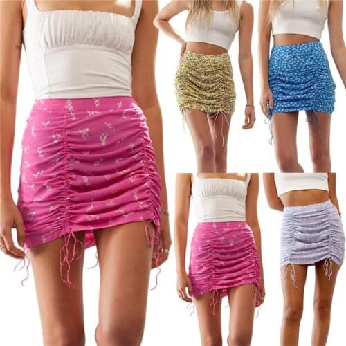 2020 New Womens Pencil Skirts Floral Print High Waist Slim Skirts Girl Summer Female Sexy Vacation Vintage Package Hip Skirt