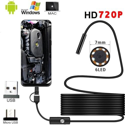 1M 1.5M 2M 3.5M 5M Mini 5.5mm Endoscope 720P 360 Camera Waterproof Portable Inspection Borescope Camera For Android Mobile Phone