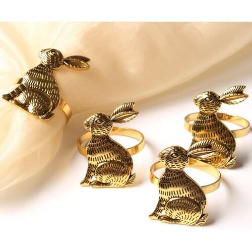 15PCS/Easter Thanksgiving bunny napkin ring table top decoration used for party wedding banquet reception western food etiquette