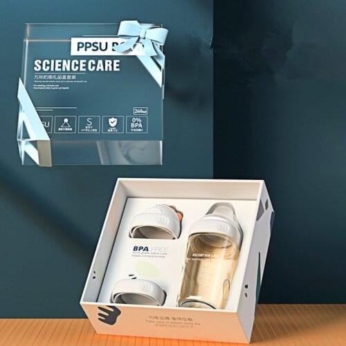 Infant Water Bottle PPSU Childrens Sippy Cup Bottle Gift Box Set 160ml/260ml Baby Drinking Cup For Newborn Feed Training Cup