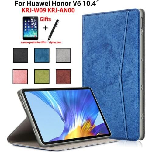 For Huawei Honor ViewPad 6 V6 10.4 inch Case Cover KRJ-W09 KRJ-AN00 Funda Tablet Soft Silicone PU Leather Stand Shell +Gift