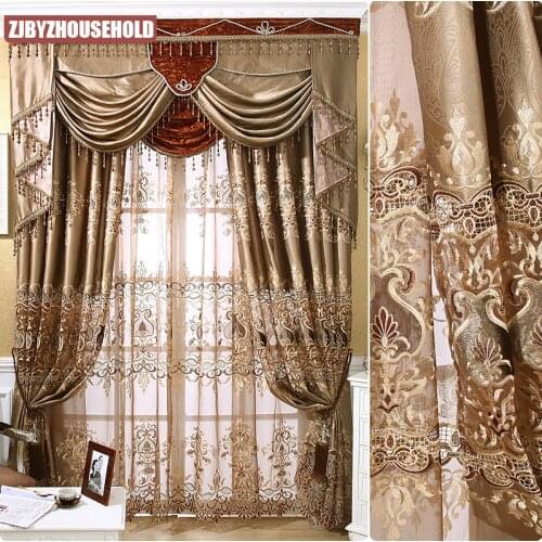 European luxury high-precision three-dimensional embroidered curtains for the Living Room Window curtain Bedroom luxury drapes