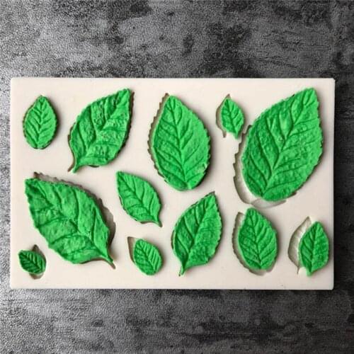 Newest Diy Tree Leaf Press Molding Foil Mold Silicone Mold Cake Decor Fondant Cake 3D Leaves Silicone Mould