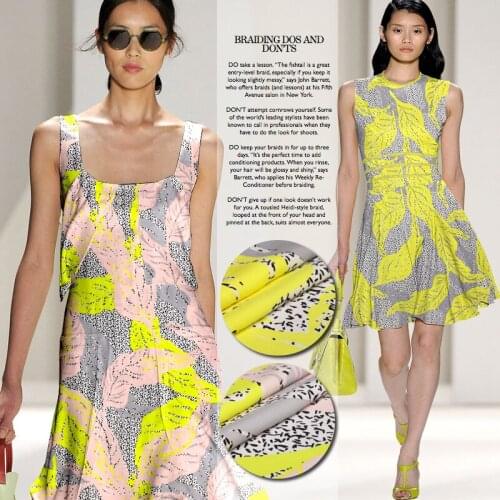 New technology retro digital printing color linen cotton dress clothing exquisite high-grade fabric