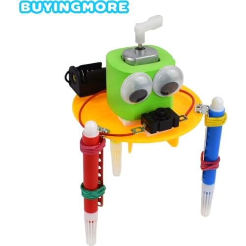 DIY Kits Graffiti Robot Model Science Toys for Children Make Vibration Graffiti Novelty Educational Toys Assembling Model Kits