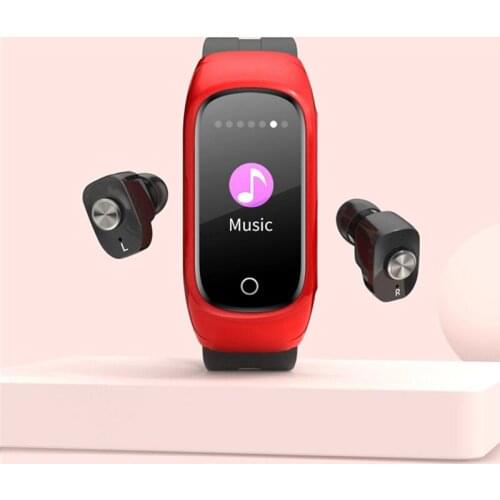 Newest Design Smart Bracelet with Wireless Bluetooth Earphone 2 In 1 TWS Bluetooth 5.0 Headset Heart Rate Blood Pressure Fitness