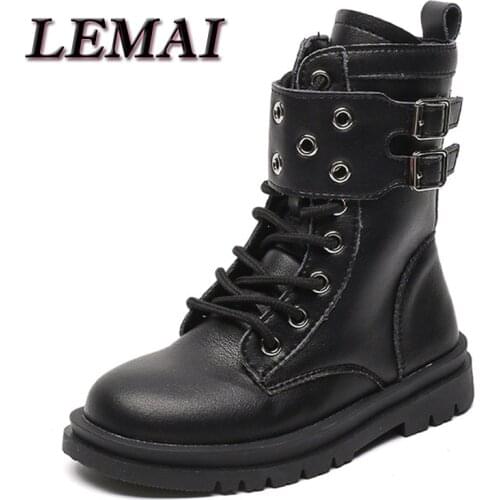 2021 Autumn Winter Leather Children Shoes Boys Girls Boots Fashion Soft Baby Short Boots Comfortable Anti-slip Kids Boots