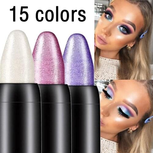 Pearlescent Silkworm Eyeshadow Pen Lasting Waterproof And Not Blooming Shiny Pearlescent Gel Pen 15 Color Eye Shadow Pen