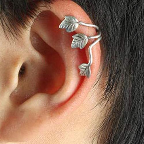 1Pc Vintage Alloy Ear Stud Leaf Design Earring Ear Cuff Clip Ear Ring Jewelry Stylish sweet gift for girlfriend