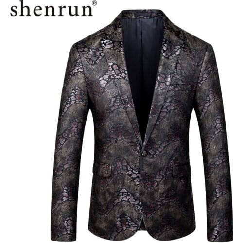 Shenrun Men Blazer Slim Fit New Fashion High Quality Suit Jacket Wedding Groom Jackets Singer Host Stage Costume Casual Blazers