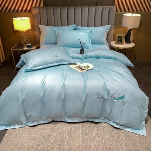 Nordic Luxury Bedding Set Quilt Covers Pillowcase Single Queen King Size Flat Bed Sheet Solid Color Home Duvet Cover Set Bedroom