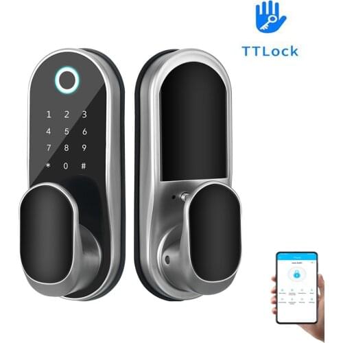 TTLock APP Smart Remote Control Bluetooth-compatible Fingerprint Biometrics Password Code Card US Deadbolt Latch Lock