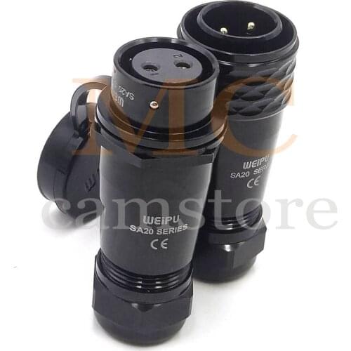 WEIPU SA20 2~12pin Waterproof Connector, IP67 Electrical LED Power Cable Plug Socket Heavy Industrial Air Connector