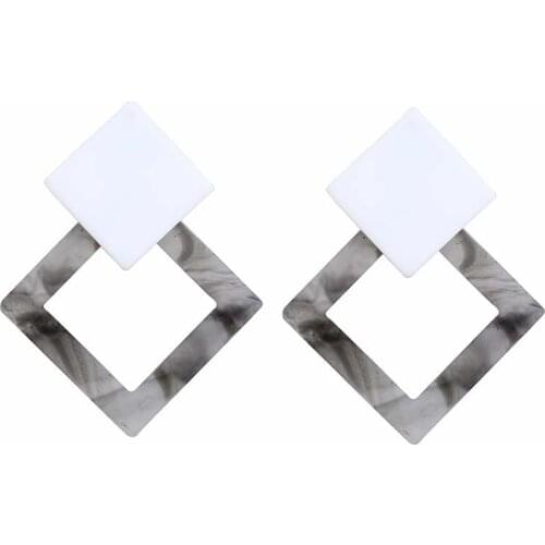 Exaggerated Big Earrings 2020 Fashion New Temperament Earrings Acrylic Acetate Plate Square Popular Womens Earrings Wholesale