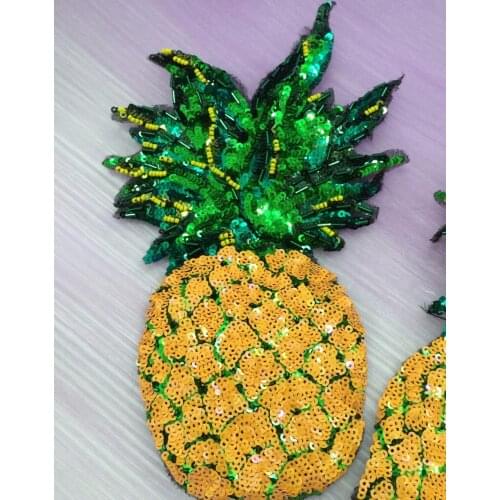 16*26CM Encrypted String of Beads The Pineapple Flowers Sequins Embroidery Patch Garment Accessories RS388