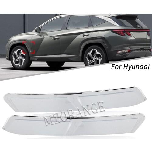 2PCS Chrome Car Front Wheel Side Eyebrow Decoration Cover Trim Sticker for Hyundai Tucson 2021 2022 2023 Car Accessories