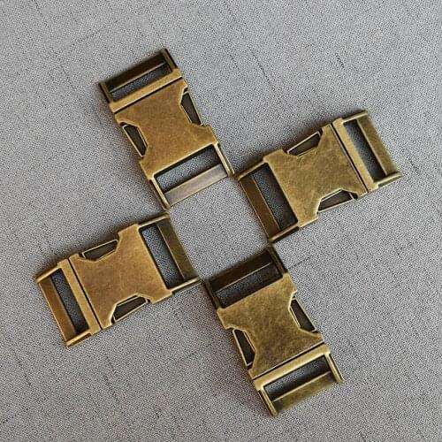 20 Pieces Bronze 25mm Backpack Buckles Dog Collar Webbing DIY Quick Release Metal Buckle Outdoor Bracelet Accessories