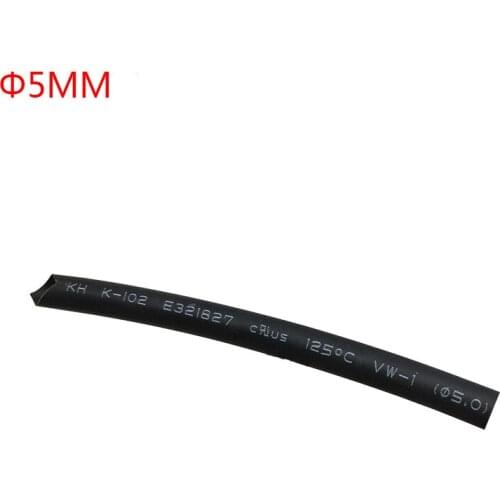 3 Meter/lot 2:1 Black 5mm Diameter Heat Shrink Tube Sleeving Wrap Wire