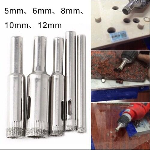 5pcs 5-12mm Hole Saw Drill Bits Tile Ceramic Porcelain Glass Marble Cutter Diamond Woodworking Hole Opener Tools