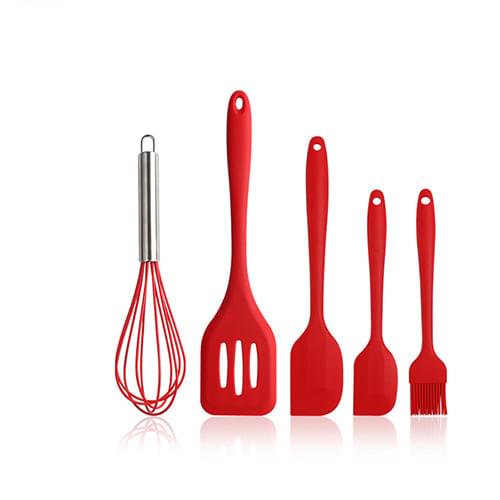 5Pcs/Set Silicone kitchen gadgets Cooking Tool Sets Egg Beater Spoon Spatula Oil Brush Kitchenware Kitchen Utensils Sets