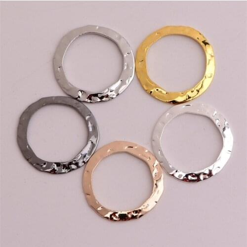 50pcs/lot 16mm No Hole Hollow Circle charms pendants copper DIY Handmade jewelry accessories charms