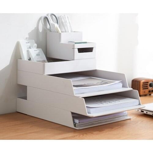 A4 Paper Organizer Document Case Office Table Desk Storage superposition Filling File Box Holder Plastic A4 Size Storage box