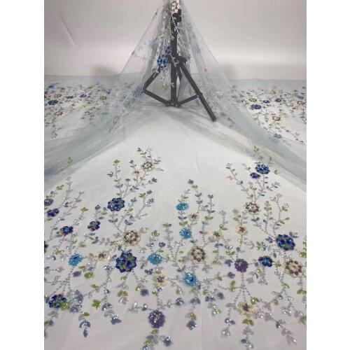 African Sequin Lace Fabric 2021 High Quality French Lace Fabric Nigeria Lace Fabric J40411