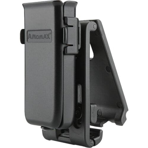 Amomax Tactical Hunting Single Magazine Pouch for Universal 9mm, .40, .45 Caliber Magazine Single or Double Stack - Black