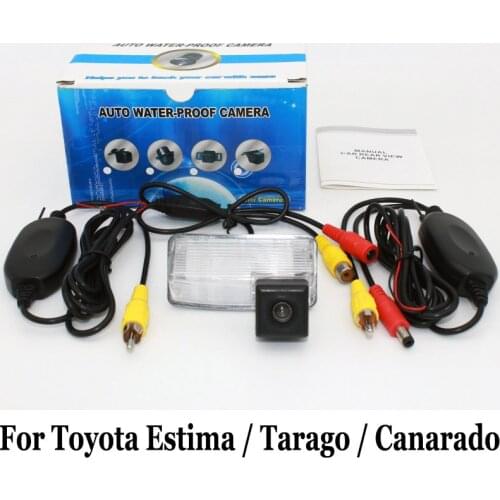 Car Rearview Camera For Toyota Estima / Tarago / Canarado 2000~2017 / RCA AUX Wire Or Wireless / HD Night Vision Parking Camera