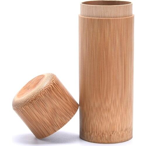 Handmade Bamboo Tea Canister Spice Caddy Storage Box Organizer Tea Leaves Storage Bottle Tubes Spice Jars