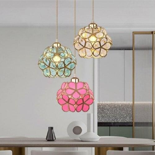 Glass Pendant Lamp Dining Room Nordic Light Luxury Bedside Pendant Lights Decoration Bedroom Girls Room Gold led Lamp