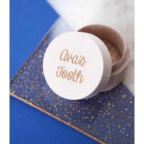 Custom design names date Engraved Wooden Tooth Fairy Keepsake Box - Tooth Holder - Gift for Toddler - Christening favors