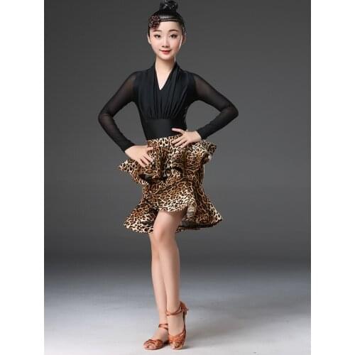 Children Latin Dance Dress Modern Ballroom Rumba Dance Costumes Girls Tango Samba Practice Dancing Skirts Stage Performance